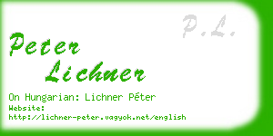 peter lichner business card